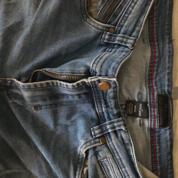 Steve's Jeans Mens 32x32 Blue Slim Fit Straight Light Wash Stretch Zipper Pocket - Picture 9 of 13